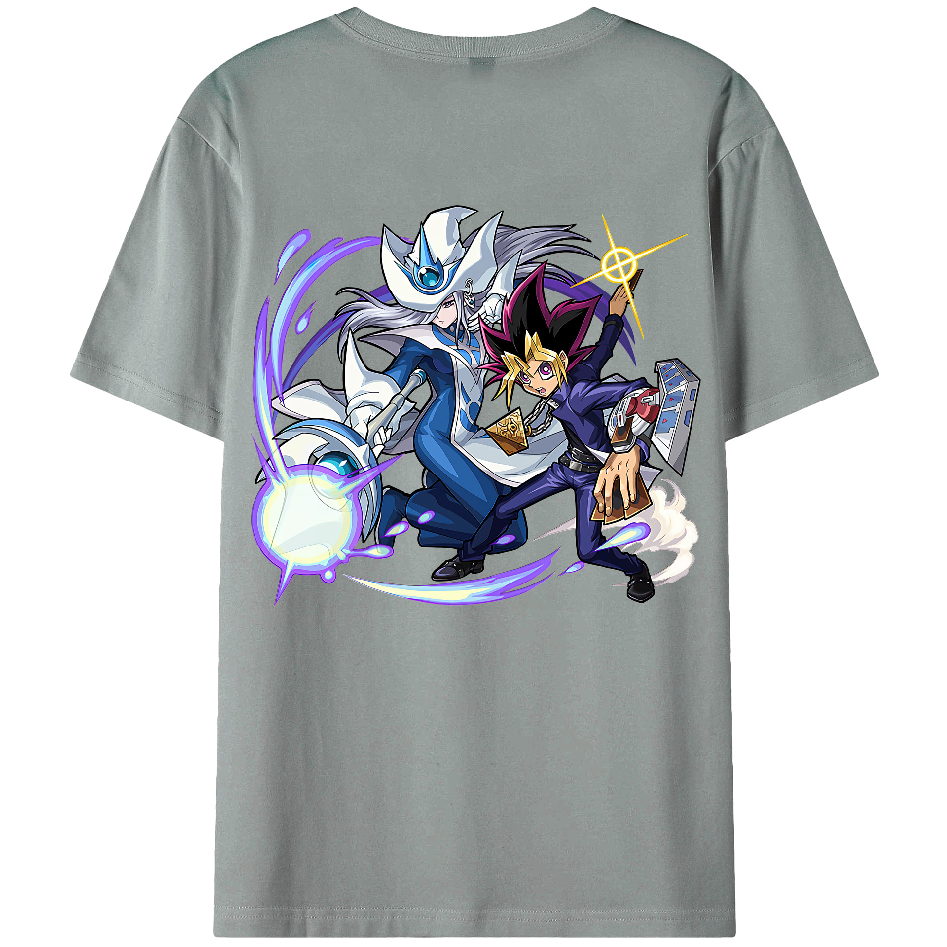 （画像用） 遊☆戯☆王 Yu-Gi-Oh! 綿100％ メンズ半袖Tシャツ（バックプリント） 通気性